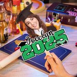 Personalized Funny Portrait Photo Graduation Fan with Name and Glitter Year Graduation Keepsake Party Gift for Graduates