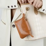 Personalised Mini Portable Leather Coin Wallet Cash Pouch with Text and Key Ring Bridal Shower Birthday Gift for Women