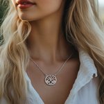 Personalised Mom Family Tree Adjustable Photo Projection Necklace Anniversary Birthday Gift for Women