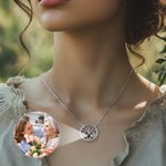 Personalised Mom Family Tree Adjustable Photo Projection Necklace Anniversary Birthday Gift for Women