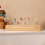 Personalisierte Geburt Blume Titel LED-Nachtlicht mit 1-12 Kind Namen und hölzerne Basis Home Decor Muttertag Geburtstag Geschenk für Mama Oma