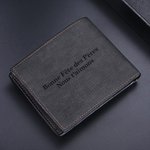 Portefeuille en Cuir PU Personnalisé avec Photo et Texte Gravé Multi-fentes pour Cartes Cadeau d’Anniversaire Fête des Pères pour Homme
