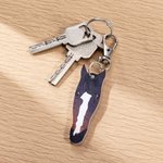 Personlig Flerfärgad Söt Hästansikte Födelsemärke Foto Nyckelring med Namn Väska Tillbehör Ridsport Jubileum Födelsedagspresent för Hästälskare