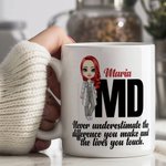 Personalized Cartoon Medical Character Ceramic Mug with Name Birthday Appreciation Inspirational Gift for Nurse Doctor Medical Staff