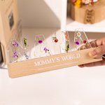 Personalisierte Geburt Blume Titel LED-Nachtlicht mit 1-12 Kind Namen und hölzerne Basis Home Decor Muttertag Geburtstag Geschenk für Mama Oma