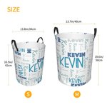 Personalized Multicolor Word Cloud Name Laundry Storage Basket with Handle Housewarming Birthday Gift for Friends Family Kids
