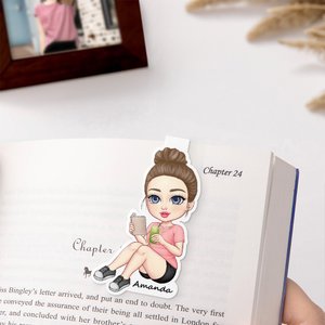 Personalised Cartoon Character Magnetic Bookmark Clip with Name Reading Supplies Birthday Gift for Women Book Lovers