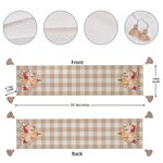 Personalisierte Aquarell Kürbis Check Plaid Leinen Quaste Tabelle Läufer mit Text Herbst Festival Dekoration Thanksgiving Halloween Geschenk für Familie