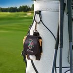 Personlig golfklubbsdesign Golfboll- och teehållare PU-läderväska med namn och bältesklämma Sporttillbehör Födelsedagspresent för golfspelare