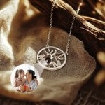 Personalised Mom Family Tree Adjustable Photo Projection Necklace Anniversary Birthday Gift for Women