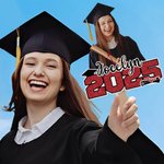 Personalized Funny Portrait Photo Graduation Fan with Name and Glitter Year Graduation Keepsake Party Gift for Graduates