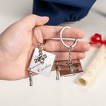 Personalised Graduation Cap Class of 2025 Engraved Name Keychain with Tassel Pendant Backpack Accessories Graduation Party Gift for Graduates
