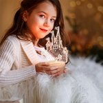 Personalized Cartoon Princess Castle Name Acrylic LED Night Light with Wooden Base Home Decor Birthday Children's Day Gift for Daughters Girls