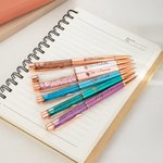 Personalised 2 Pcs Multi-color Birth Flower Bling Dynamic Liquid Sand Pen with Name  Appreciation Teacher's Day Birthday Gift for Teacher Student