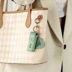 Personalized Line Flower Name Leather Lipstick Case Keychain with Heart-shaped Mirror Makeup Essentials Birthday Wedding Gift for Women