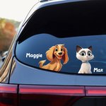 Personalised 3D Cartoon Cat Dog Name Car Sticker with Name Car Window Decor Birthday New Car Housewarming Gift for Pet Lover