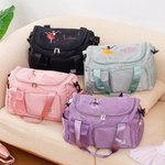 Personalized Ballet Girl Birth Flower Butterfly Multi-compartment Travel Bag with Name and Shoulder Strap Birthday Gift for Ballerina Ballet Lover