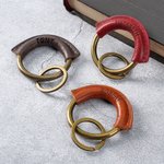 Personalized Simple Leather Keychain with Name Key Accessories Father's Day Mother's Day Birthday Gift for Men Women