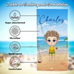 Gepersonaliseerde Cartoonfiguur Oversized Sneldrogende Strandlaken met Naam Zomerse Essentiële Zwembad Feest Verjaardagscadeau voor Jongens en Meisjes