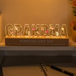 Personalisierte Geburt Blume Titel LED-Nachtlicht mit 1-12 Kind Namen und hölzerne Basis Home Decor Muttertag Geburtstag Geschenk für Mama Oma