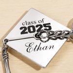 Personalised Graduation Cap Class of 2025 Engraved Name Keychain with Tassel Pendant Backpack Accessories Graduation Party Gift for Graduates