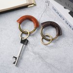 Personalized Simple Leather Keychain with Name Key Accessories Father's Day Mother's Day Birthday Gift for Men Women