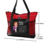 Gepersonaliseerde Cartoon Baas Dame Waterdichte Grote Draagtas met Naam en Mesh Zakken Reis Accessoires Verjaardag Verjaardagscadeau voor Vrouwen Werknemers