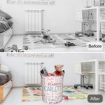 Personalized Multicolor Word Cloud Name Laundry Storage Basket with Handle Housewarming Birthday Gift for Friends Family Kids