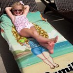 Personalisiertes Sommer Strand Cartoon Figur Strandtuch mit Namen Schnelltrocknend Sommer Reise Urlaub Essentials Geburtstag Geschenk für Damen