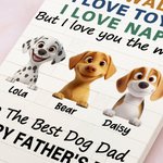 Personalised To The Best Dog Dad 3D 1-4 Cute Dogs Building Brick Puzzles with Name Home Decor Father's Day Anniversary Gift for Dog Dad Pet Lover