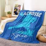 Personalized Silhouette Lacrosse Soft Throw Blanket with Name Home Decor Birthday Gift for Lacrosse Enthusiasts