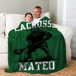 Personalized Silhouette Lacrosse Soft Throw Blanket with Name Home Decor Birthday Gift for Lacrosse Enthusiasts