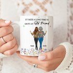 Personalized It Takes A Long Time To Grow An Old Friend Ceramic Mug with Names Birthday Gift for Friends Besties