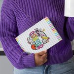 Gepersonaliseerd notitieboekje A5 met naam voor leerkracht met potlood en initiaal, Teacher's Day Appreciation Terug naar school cadeau voor leerkracht