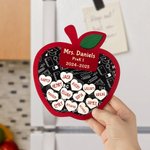 Personalised Teacher Apple Fridge Magnet Coaster Keychain with 1-35 Heart Student Names Back to School End of Year Appreciation Gift for Teachers