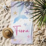 Henkilökohtainen Mermaid Tail Soft Quick Dry Beach pyyhe nimi Travel Essential Vacation syntymäpäivälahja tyttöä varten
