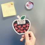 Personalised Teacher Apple Fridge Magnet Coaster Keychain with 1-35 Heart Student Names Back to School End of Year Appreciation Gift for Teachers