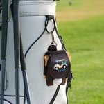 Personalized Colourful Golf Cart  Design Golf Ball & Tee Holder Leather Pouch with Name and Belt Clip Sport Accessories Birthday Gift for Golf Players