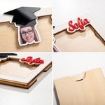 Personalized Graduation Cap Photo Wooden Money Holder with Name and Year Class of 2025 Graduation Gift for Graduates
