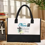 Croce floreale personalizzata Bibbia Borsa in tela di grande capacità con nome Accessori da viaggio Regalo di battesimo e compleanno per donne cristiane