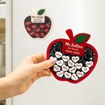 Personalised Teacher Apple Fridge Magnet Coaster Keychain with 1-35 Heart Student Names Back to School End of Year Appreciation Gift for Teachers