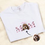 Personalised Embroidered Pet Photo Mom Soft T-shirt Sweatshirt Hoodie with Name Mother’s Day Birthday Gift for Mom Pet Lover Owners