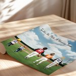 Personalized Cartoon Baseball Team Oil Canvas Painting with 1-9 Names and Text Wall Art Decor Father's Day Game Day Gift for Coach Player Family