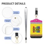 Personalized Faux Glitter Pencil Crayon Apple Name 20 oz Skinny Tumbler and Badge Holder Appreciation Back to School Gift for Teacher