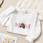 Personalised Embroidered Pet Photo Mom Soft T-shirt Sweatshirt Hoodie with Name Mother’s Day Birthday Gift for Mom Pet Lover Owners