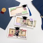 Personalized Graduation Cap Photo Wooden Money Holder with Name and Year Class of 2025 Graduation Gift for Graduates