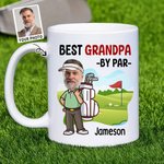 Personalized Cartoon Golf Character Pattern 11 oz Ceramic Mug with Name and Photo Home Kitchen Decor Father's Day Birthday Gift for Golf Lover