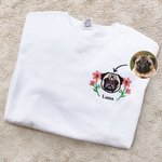 T-shirt Sweatshirt Sweat à Capuche Personnalisé avec Photo Fleur de Naissance Nom Brodés Vêtement en Coton Cadeau pour Amoureux d'Animal de Compagnie