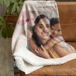 Personalisierte Geburt Blume Liebe wächst wild hier weiche Decke mit 1-4 Namen und Fotos Home Decor Muttertag Geburtstag Geschenk für Mama