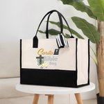Croce floreale personalizzata Bibbia Borsa in tela di grande capacità con nome Accessori da viaggio Regalo di battesimo e compleanno per donne cristiane